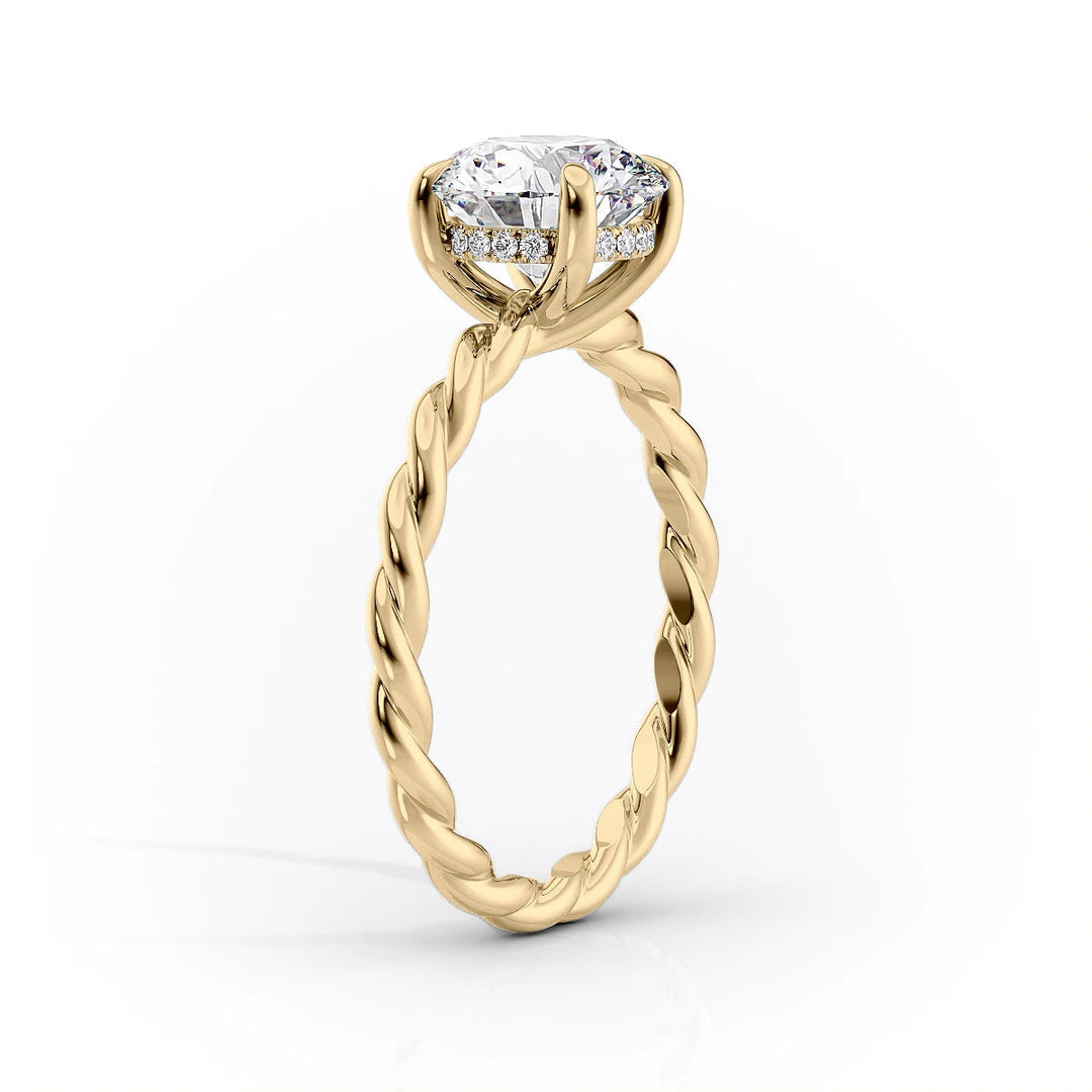 1.50-3.50 CT Oval  Lab Grown Diamond Hidden Halo Engagement Ring
