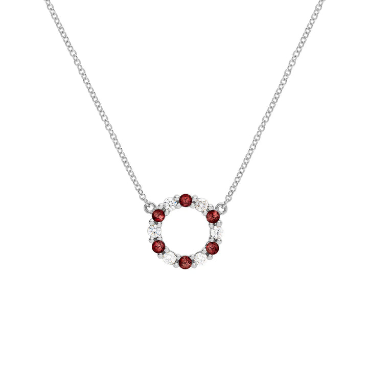 1.50 TCW Round Cut  Open Circle Moissanite Necklace-January Birthstone
