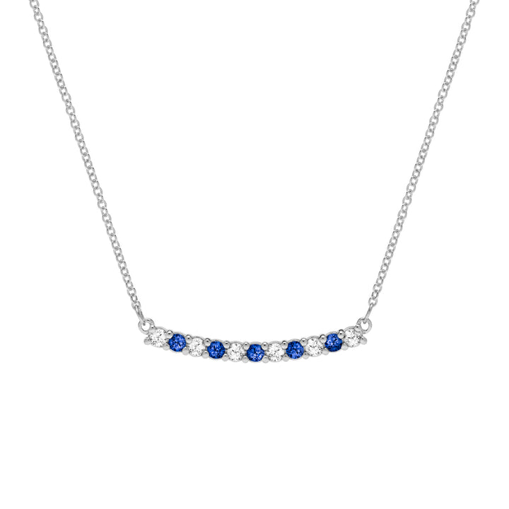1.32TCW Round Cut Sapphire Moissanite September Birthstone Necklace