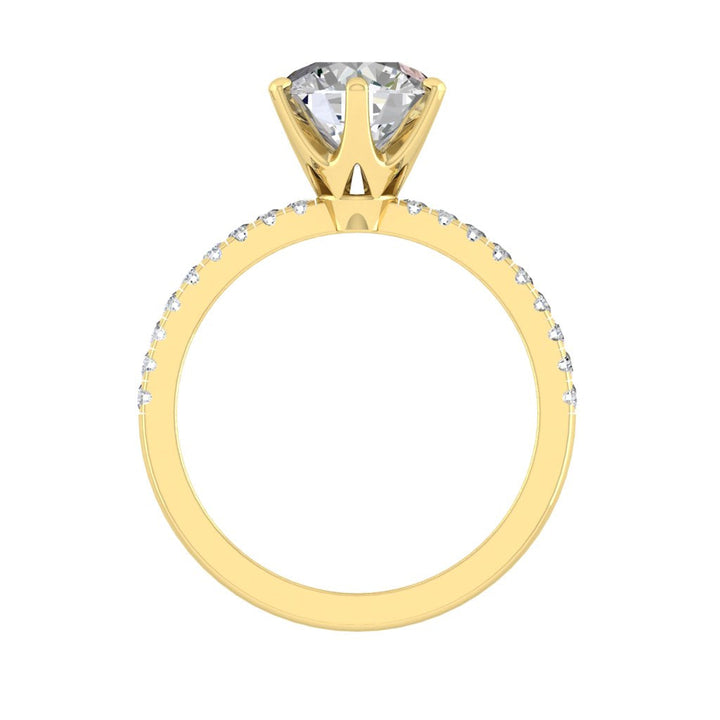 round-cut-solitaire-pave-moissanite-engagement-ring