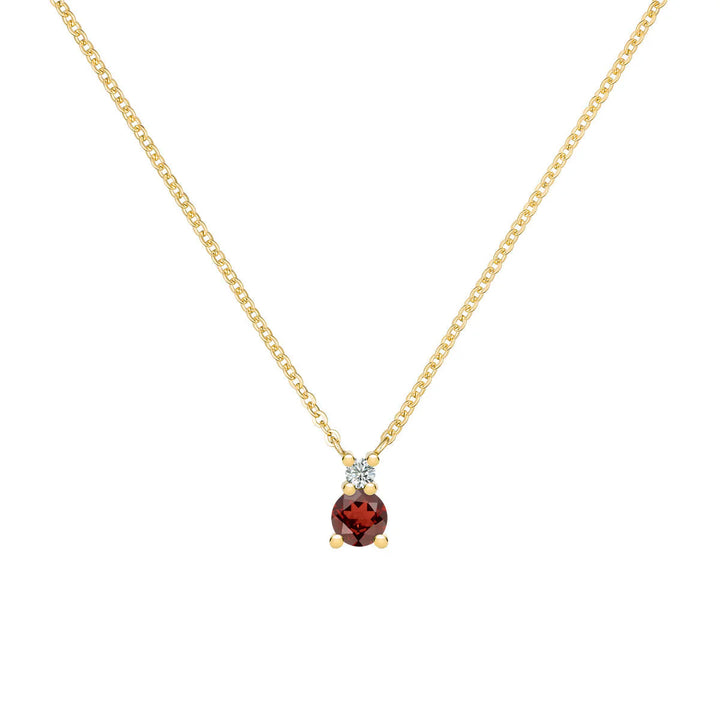 0.40 TCW Round Cut Two Stone Moissanite Necklace-January Birthstone
