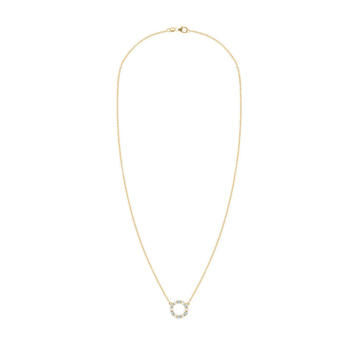 1.45TCW Round Open Circle Moissanite March Birthstone Necklace