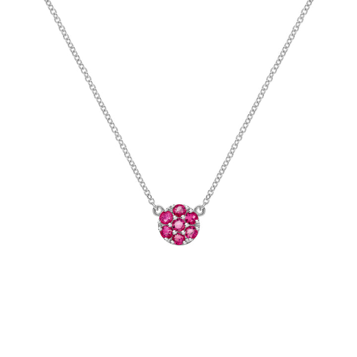 0.70TCW Round Cut Floral Moissanite July Birthstone Necklace