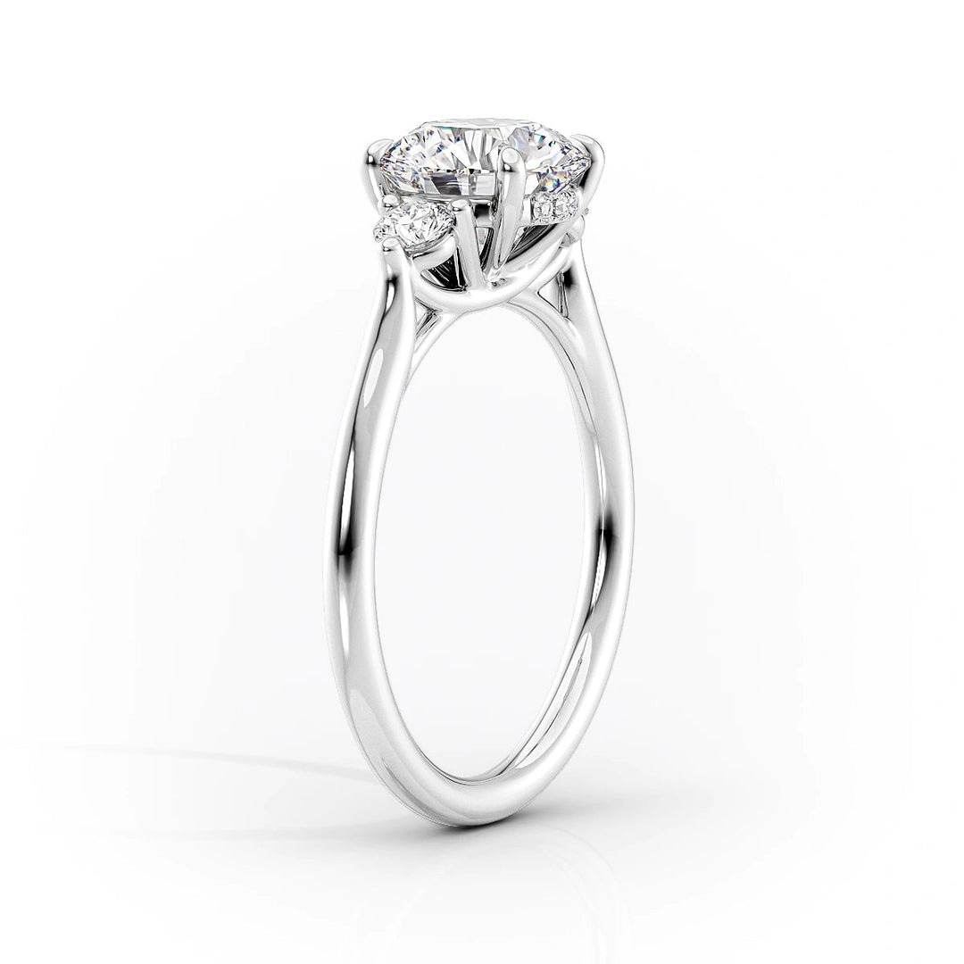 1.50-3.50 CT Oval  Lab Grown Diamond Three Stones Engagement Ring