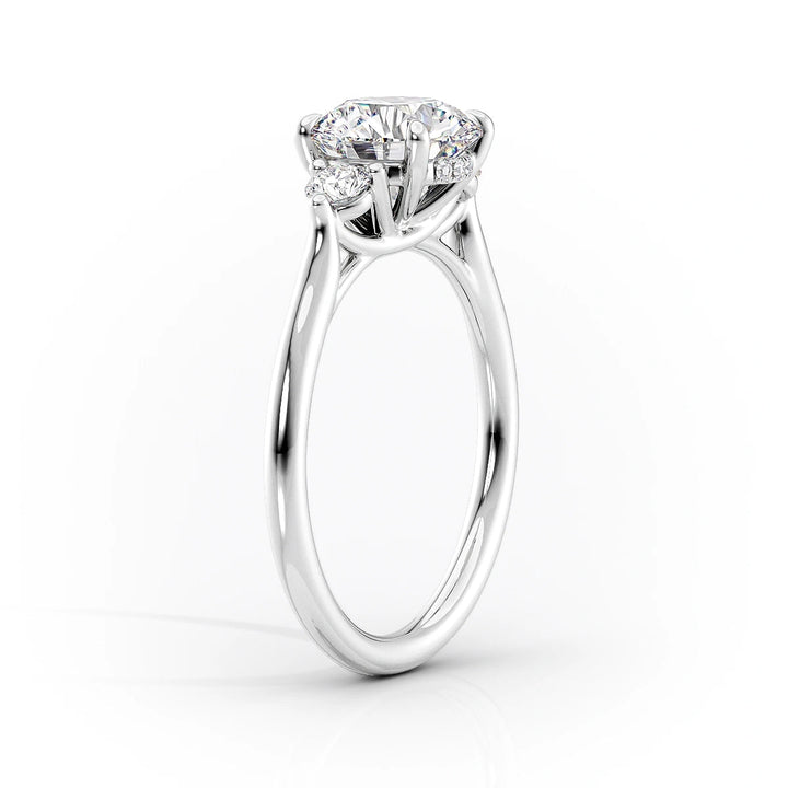1.50-3.50 CT Oval  Lab Grown Diamond Three Stones Engagement Ring