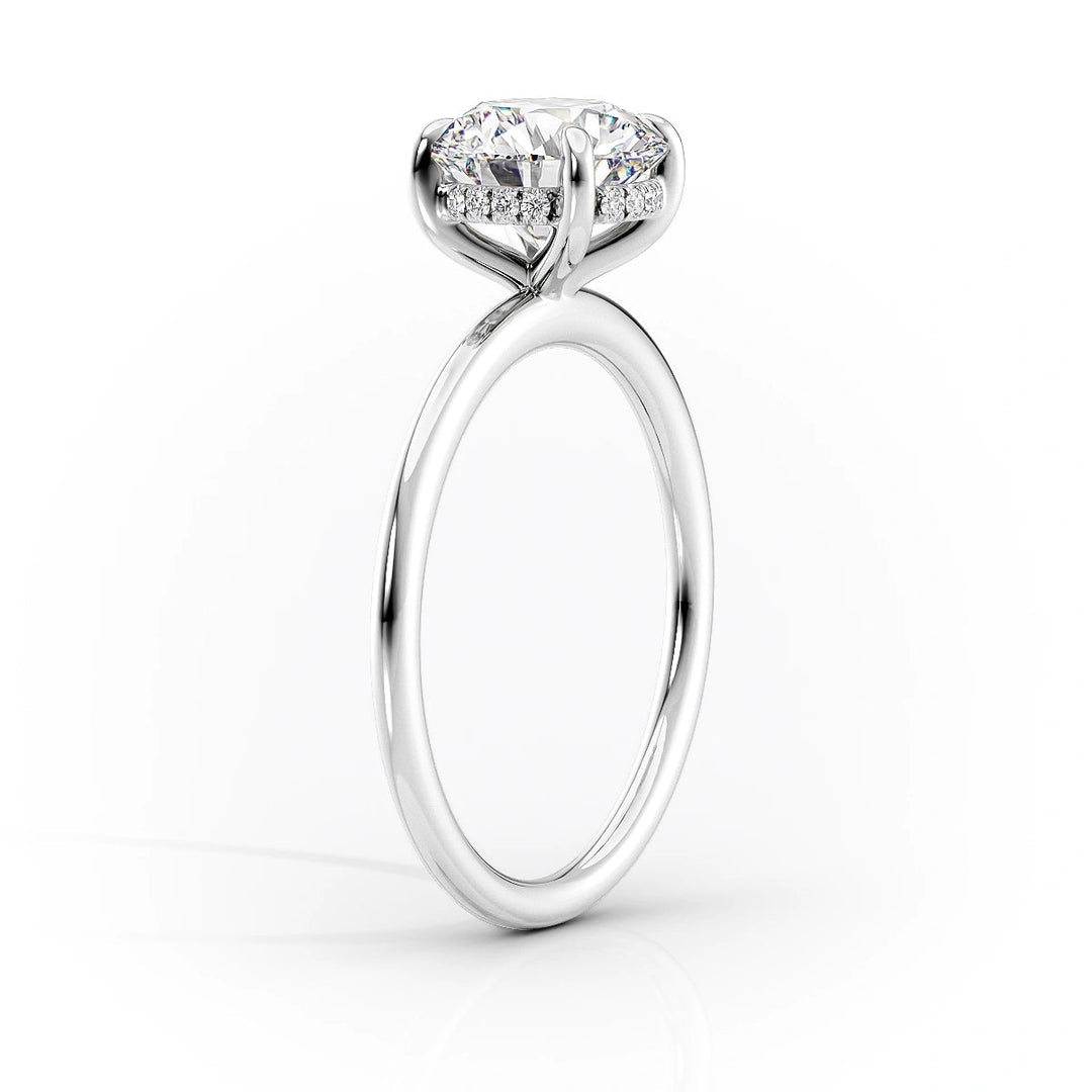 1.50-3.50 CT Pear  Lab Grown Diamond Hidden Halo Engagement Ring