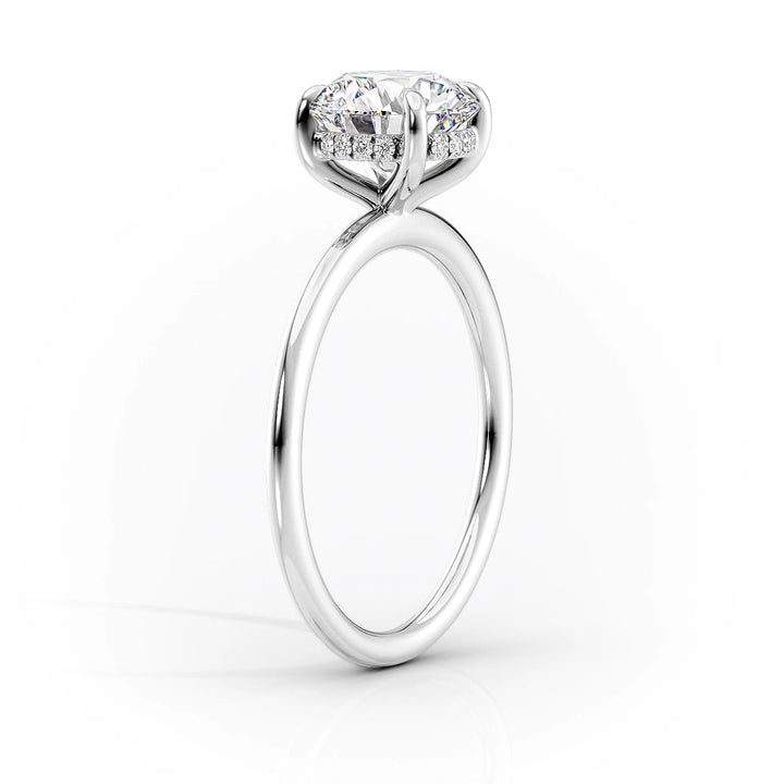 1.50-3.50 CT Pear  Lab Grown Diamond Hidden Halo Engagement Ring