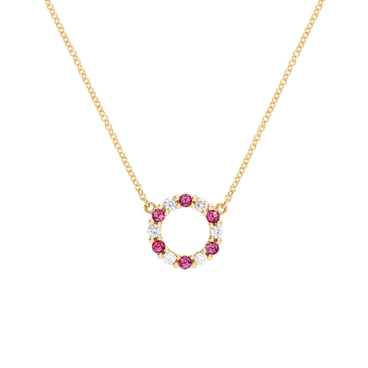 0.36TCW Round Open Circle Moissanite July Birthstone Necklace