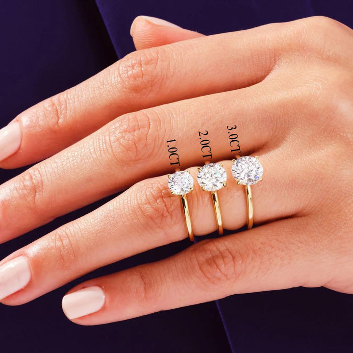 1.0CT Solitaire Round Diamond Moissanite Engagement Ring