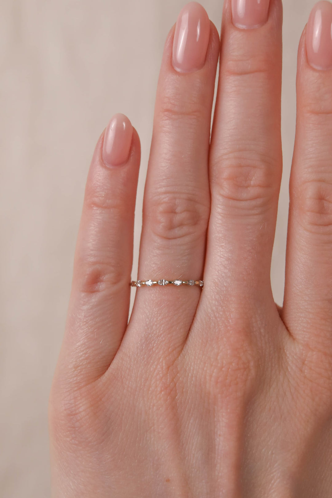 0.25 TCW Marquise Half Eternity Diamond Wedding Band
