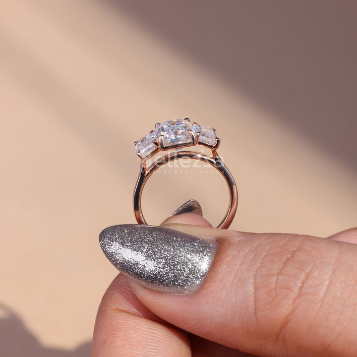 2.0CT Emerald Cut Three Stone Engagement Ring - Ready To Ship