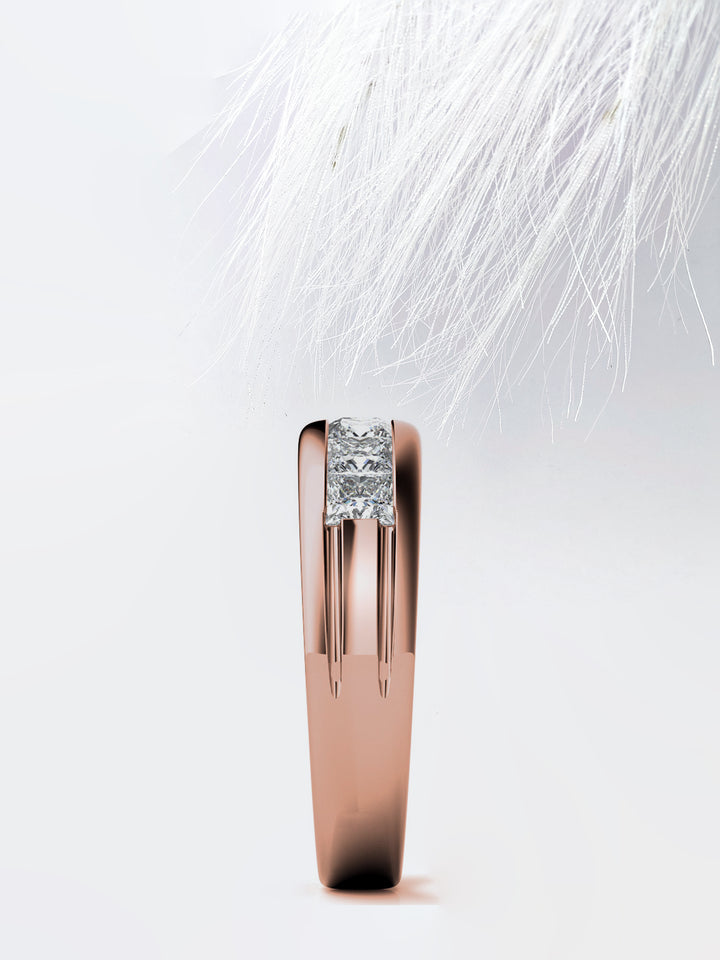 Princess Cut Seven Stone Moissanite Men's Diamond Wedding Band