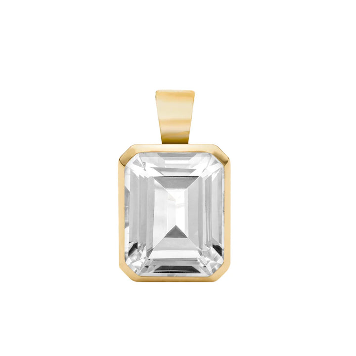 4.0CT Emerald Cut Diamond Moissanite April Birthstone Pendant Necklace