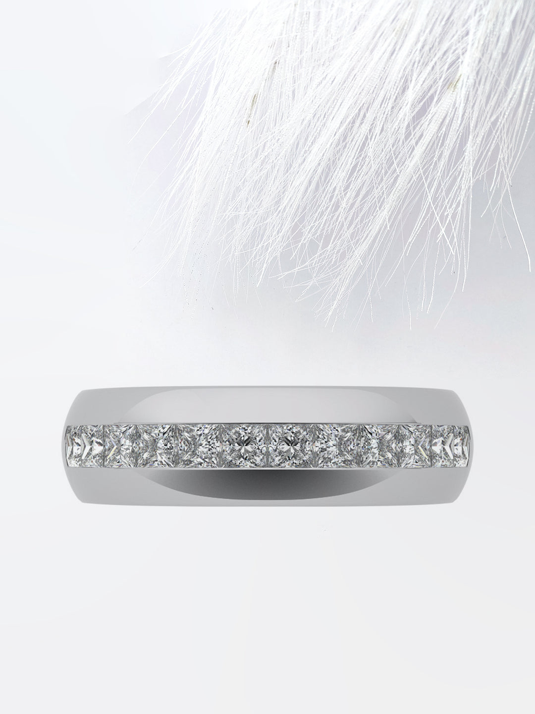 Princess Cut Channel Moissanite Men's Diamond Wedding Band