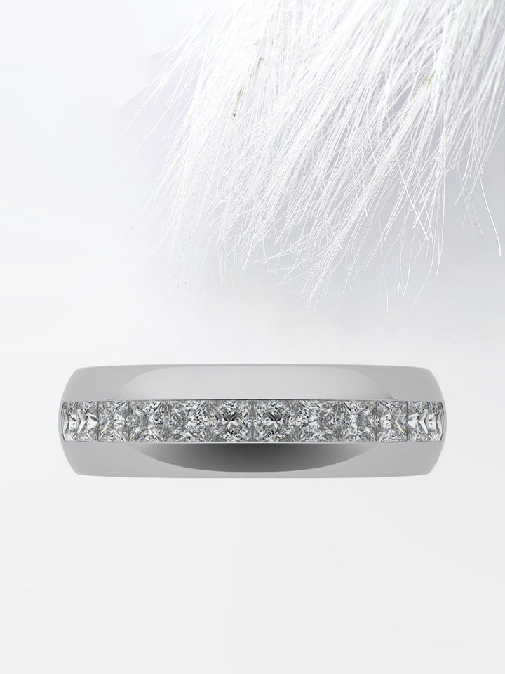 Princess Cut Channel Moissanite Men's Diamond Wedding Band