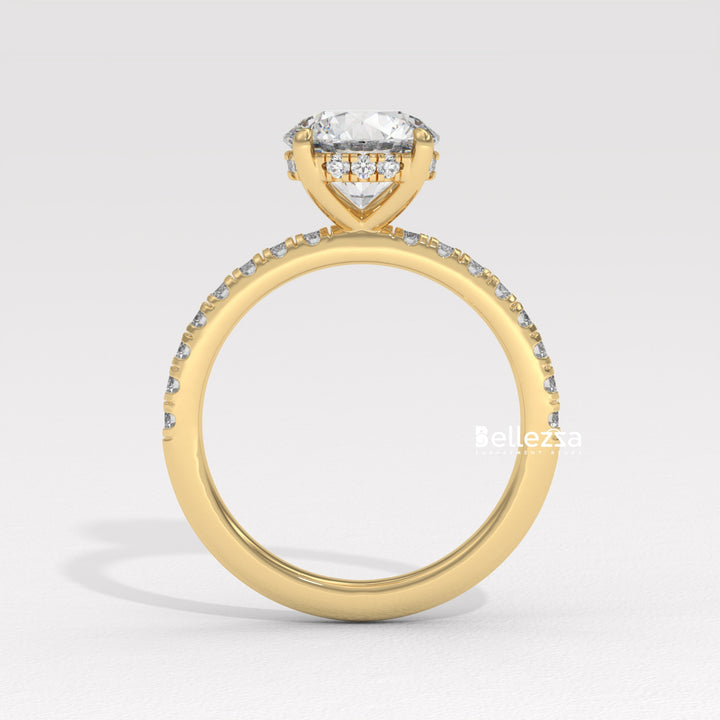 1.50-2.50CT Round Cut Hidden Halo Lab Grown Engagement Ring