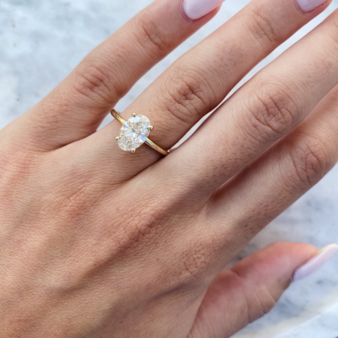 1.50-3.50 CT Oval Diamond Solitaire Engagement Ring