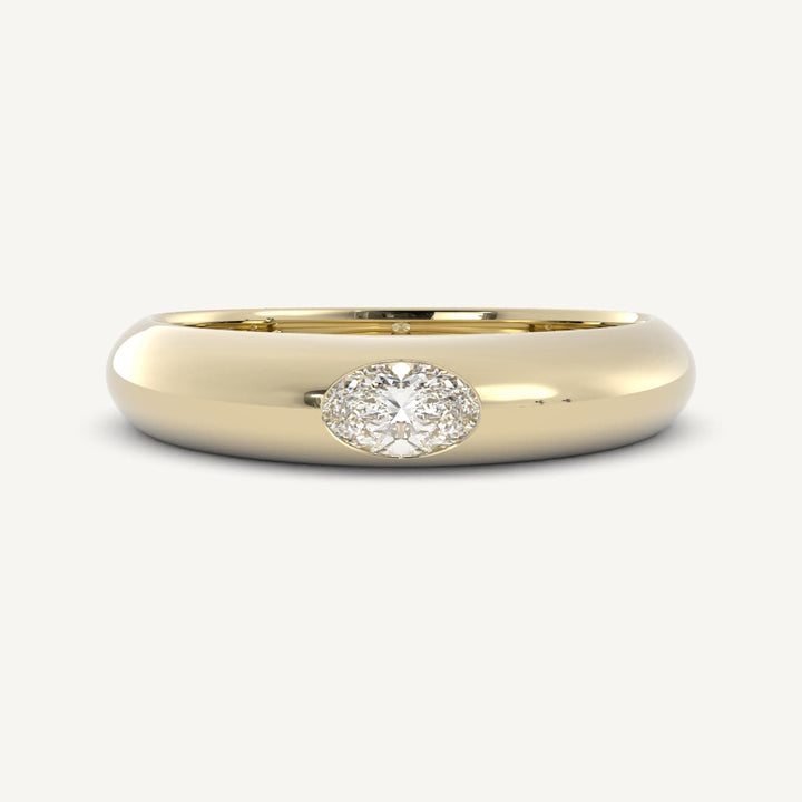 0.33 CT Oval Flush Setting Diamond Wedding Band