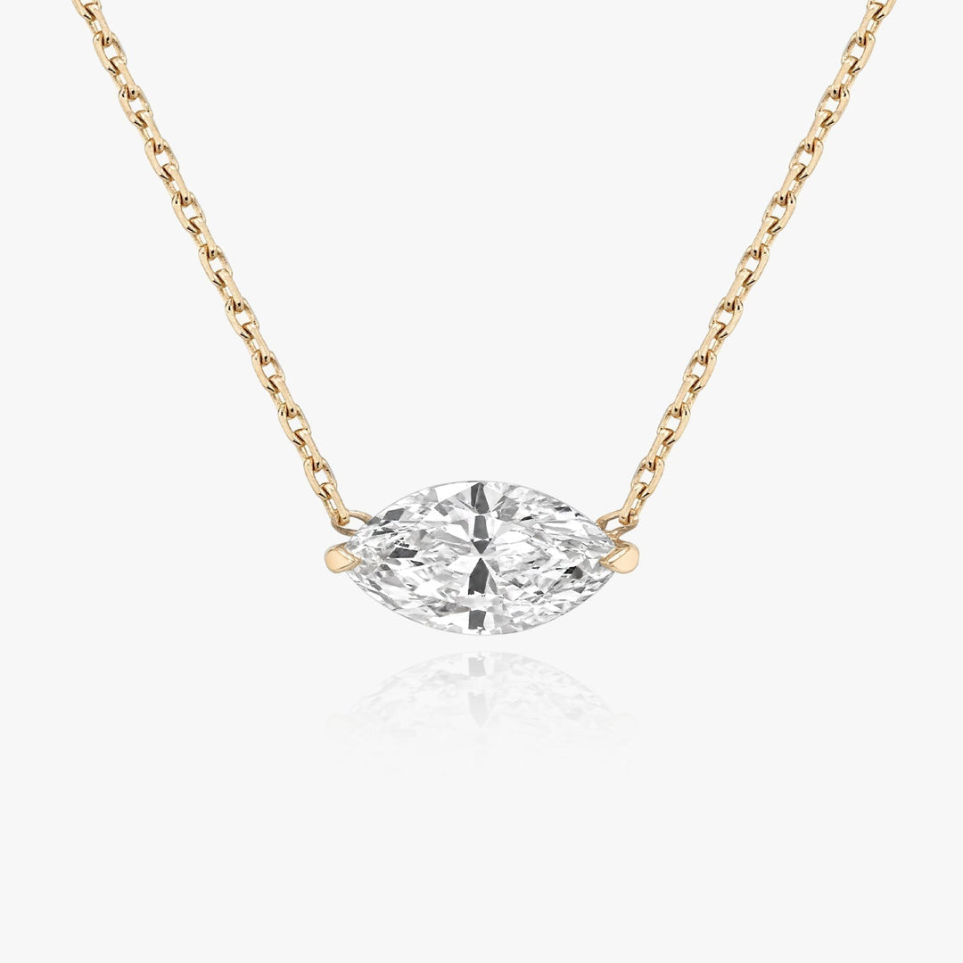 0.25 CT-1.0 CT Marquise Solitaire F/VS Lab Grown Diamond Necklace