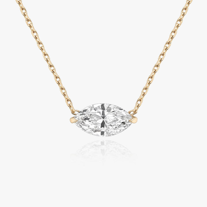 0.25 CT-1.0 CT Marquise Solitaire F/VS Lab Grown Diamond Necklace
