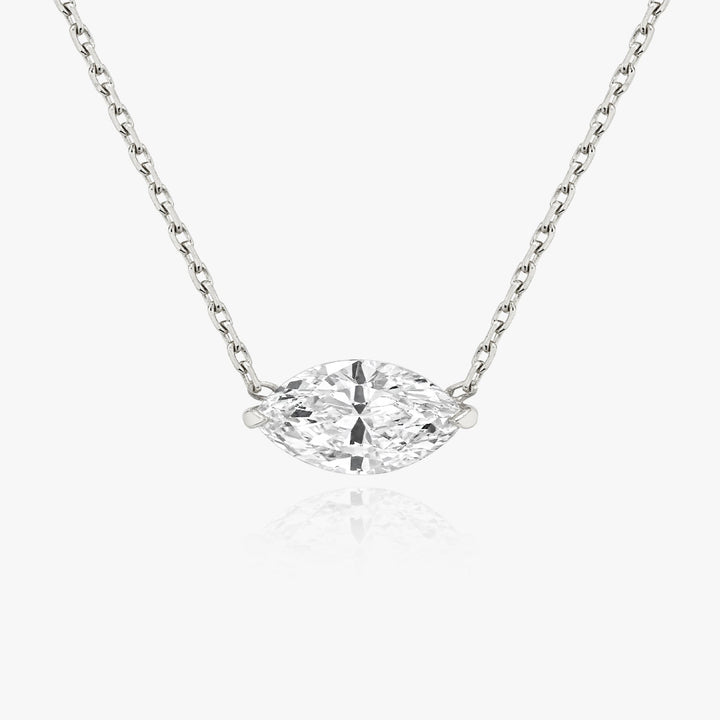 0.25 CT-1.0 CT Marquise Solitaire F/VS Lab Grown Diamond Necklace