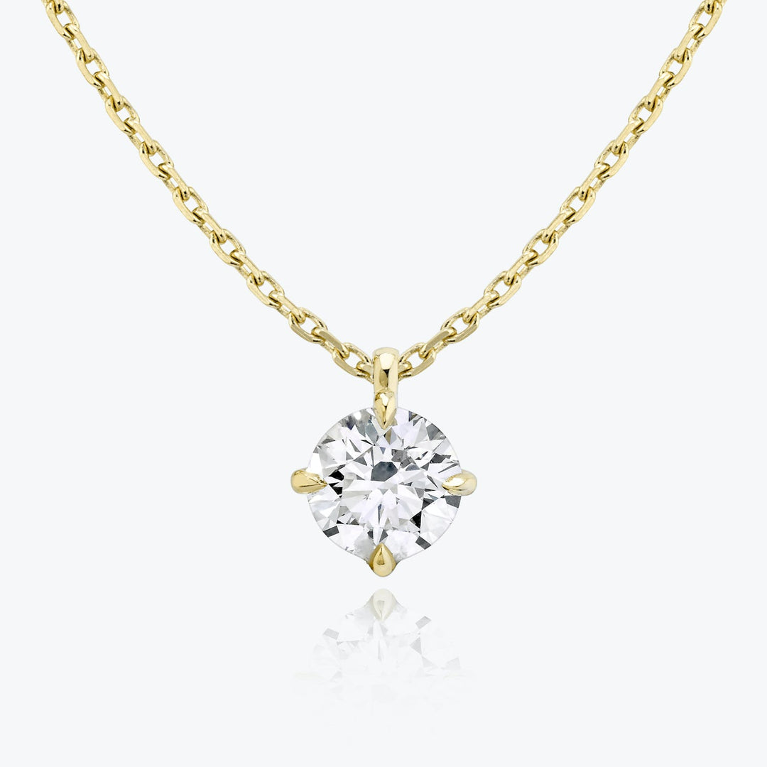 0.25 CT-1.0 CT Round Solitaire F/VS Lab Grown Diamond Necklace