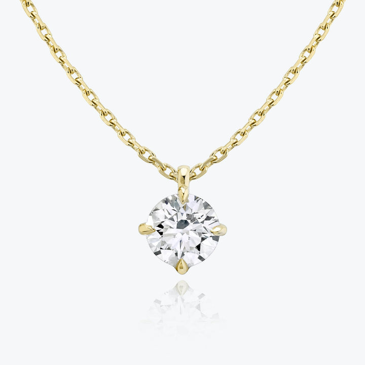 0.25 CT-1.0 CT Round Solitaire F/VS Lab Grown Diamond Necklace