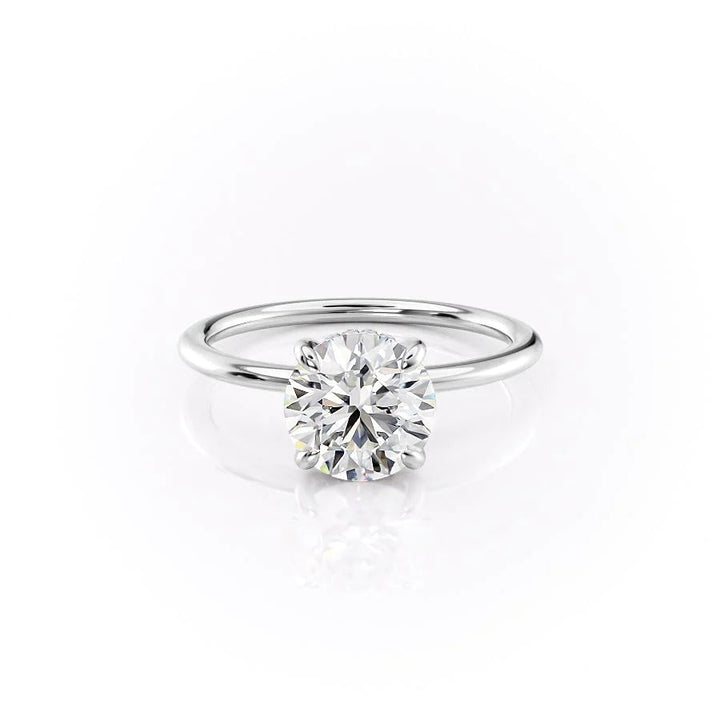 1.0-3.0 CT Round  Lab Grown Diamond Hidden Halo Engagement Ring