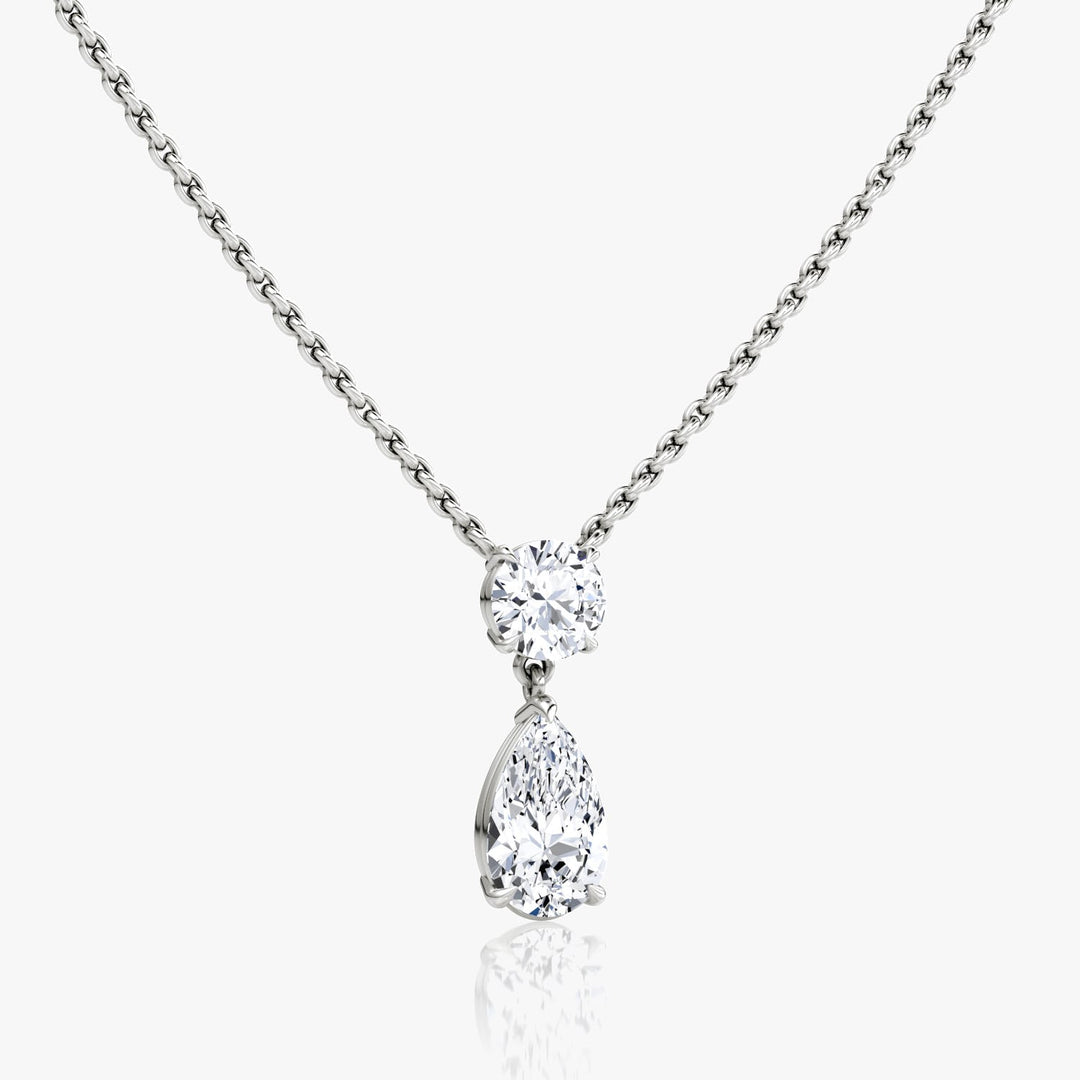 1.50 TCW Pear & Round F/VS Lab Grown Diamond Necklace