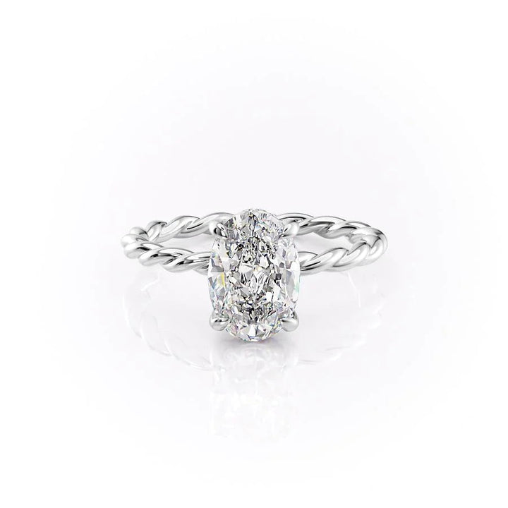 1.50-3.50 CT Oval  Lab Grown Diamond Hidden Halo Engagement Ring