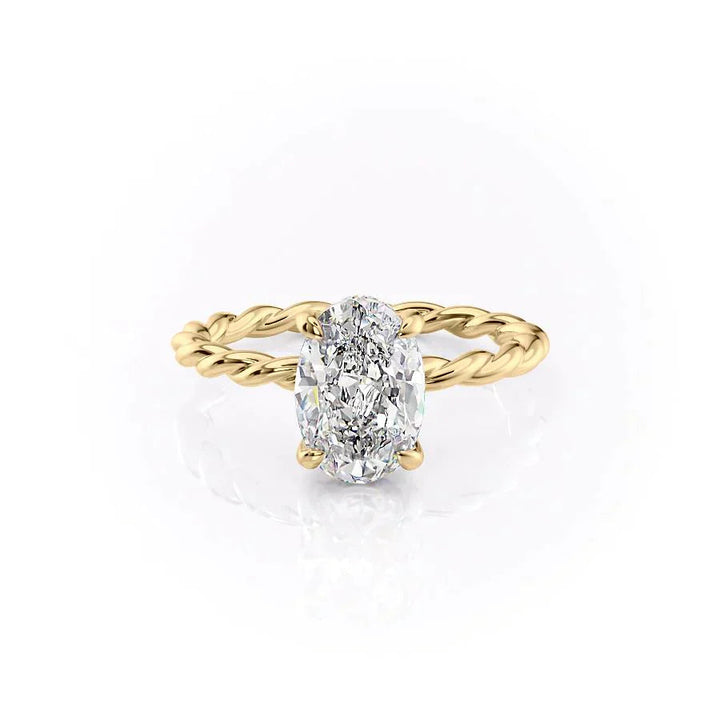 1.50-3.50 CT Oval  Lab Grown Diamond Hidden Halo Engagement Ring