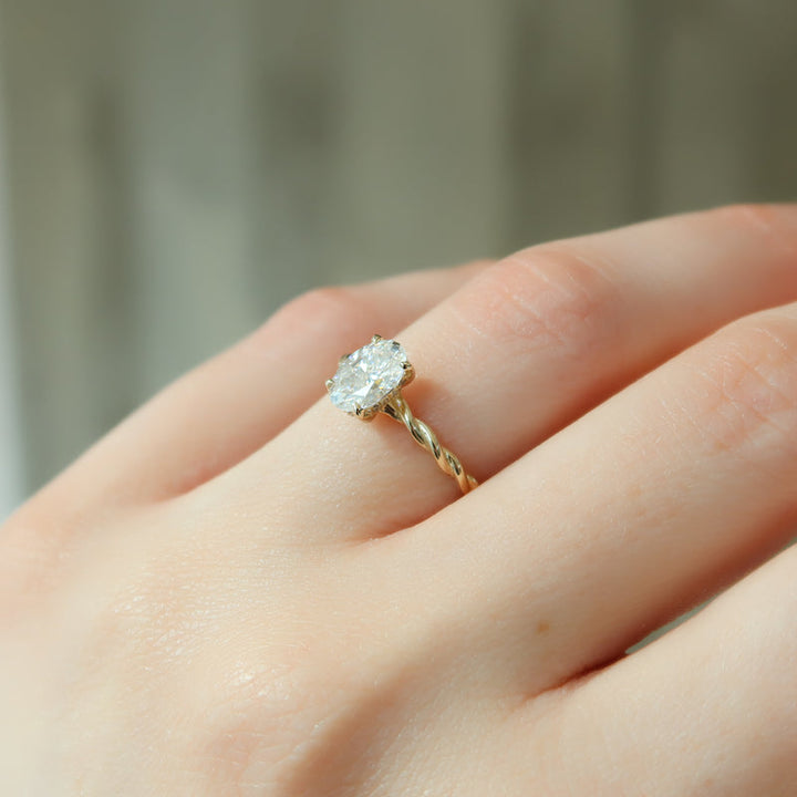 1.50-3.50 CT Oval  Lab Grown Diamond Hidden Halo Engagement Ring