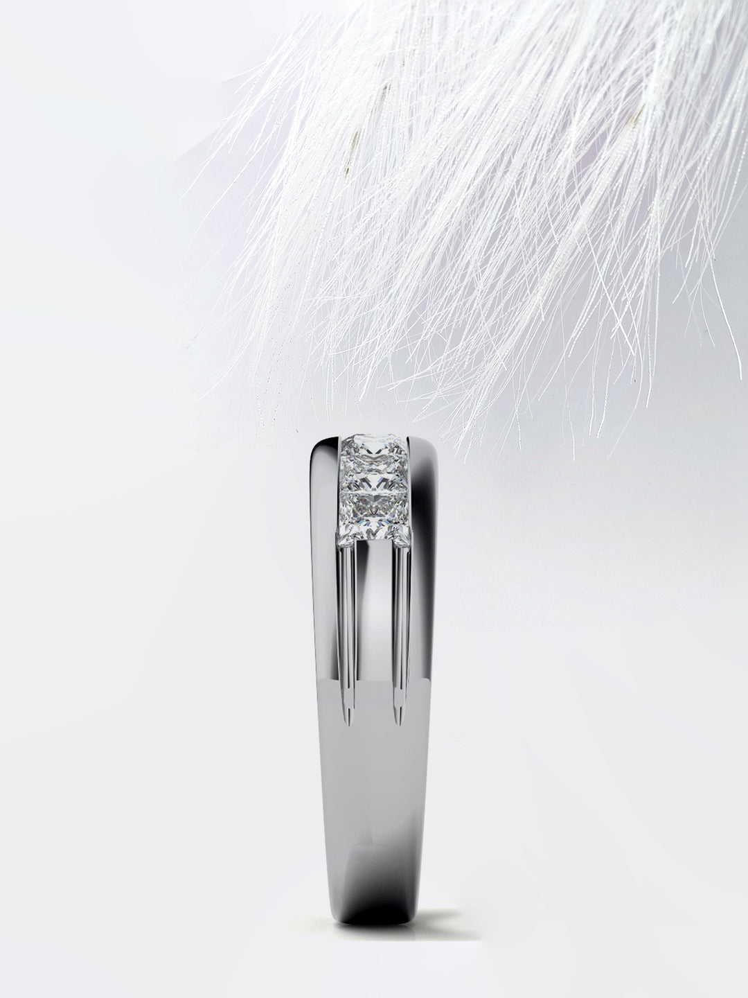 Princess Cut Seven Stone Moissanite Men's Diamond Wedding Band