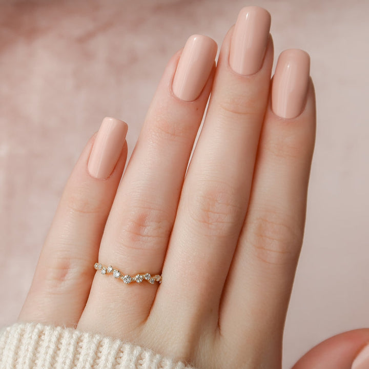 Round Brilliant Cut Cluster Diamond Moissanite Wedding Band