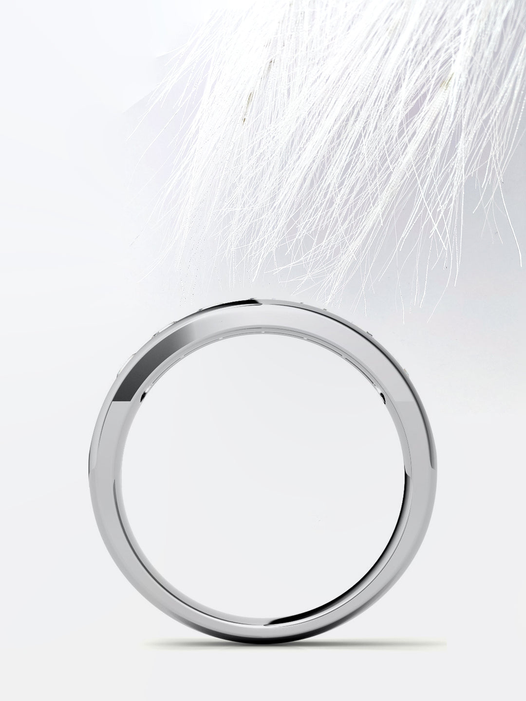 Round Cut Channel Moissanite Men's Diamond Wedding Band