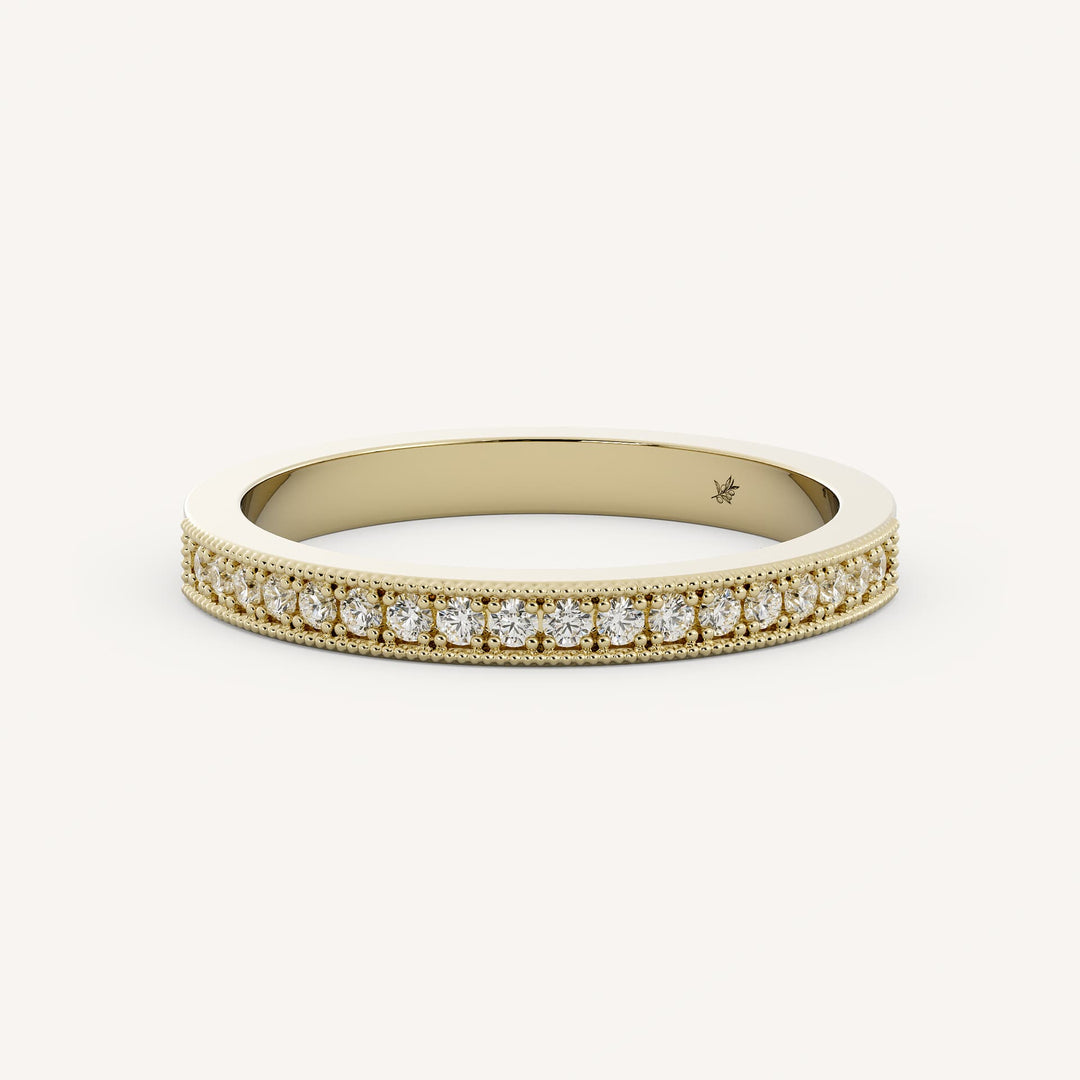 0.18 TCW Round Half Eternity Diamond Wedding Band