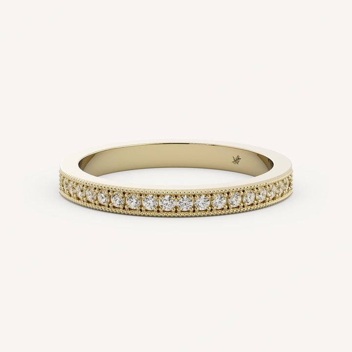 0.18 TCW Round Half Eternity Diamond Wedding Band