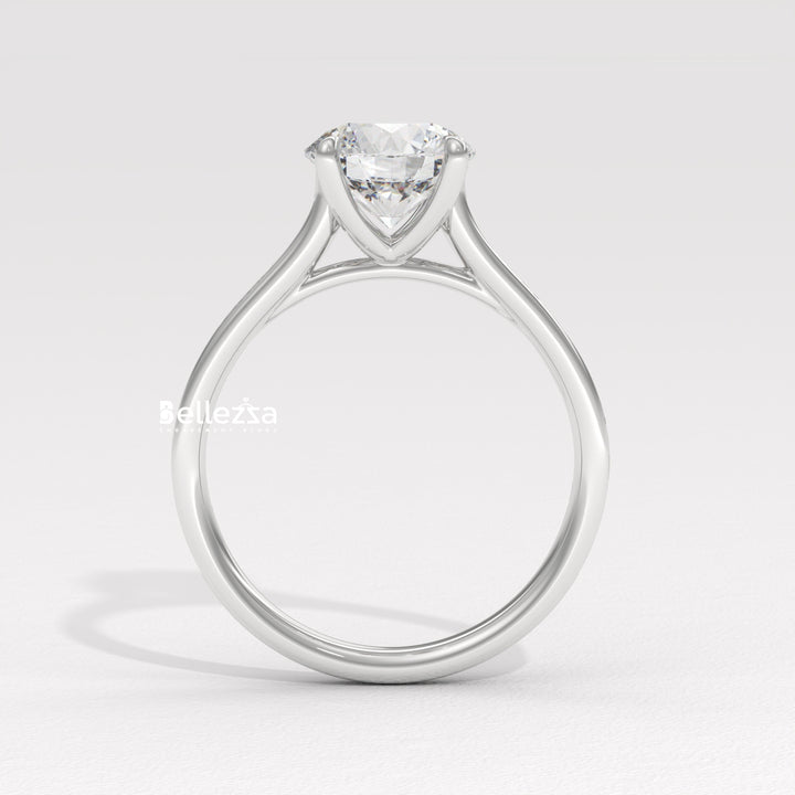 1.50-2.50CT Round Diamond Pave Setting Lab Grown Engagement Ring