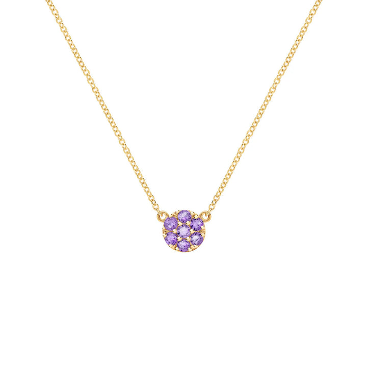 0.90 TCW Round Cut Floral Moissanite February Birthone Necklace