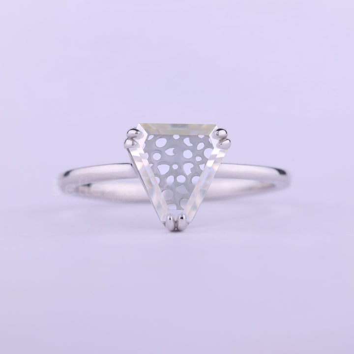 1.0CT Shield Cut Diamond Moissanite Solitaire Engagement Ring