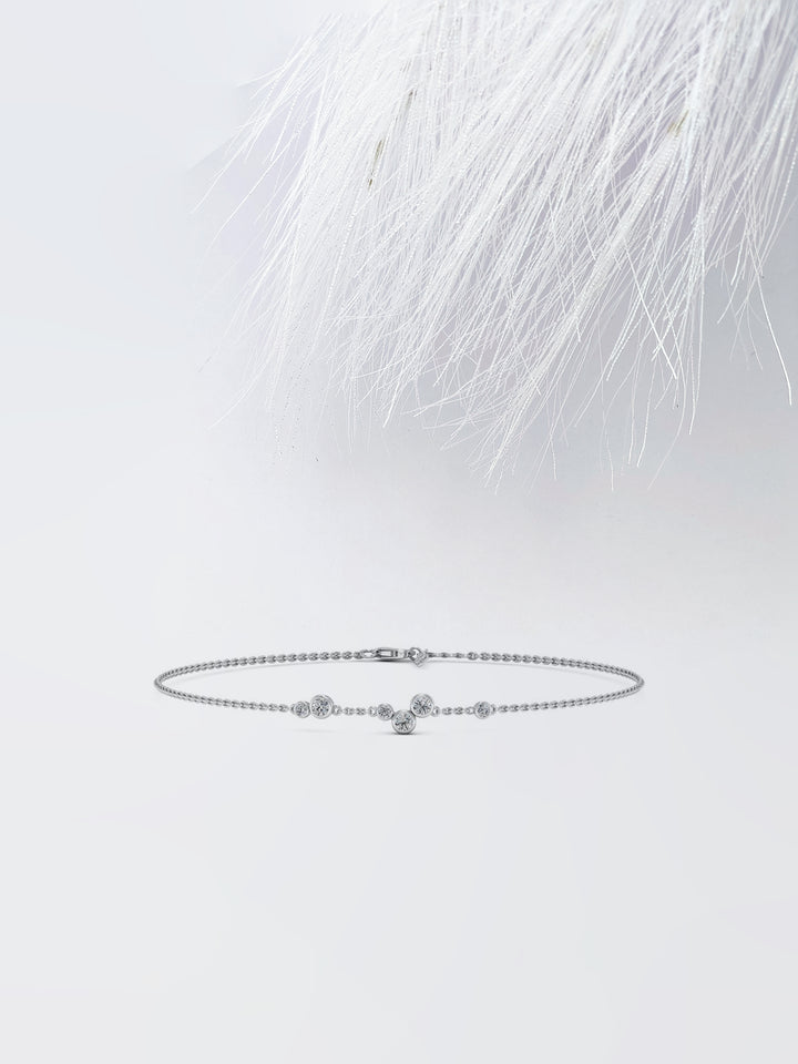 0.42ct Round Cut Bezel Set Moissanite Diamond Bracelet For Women