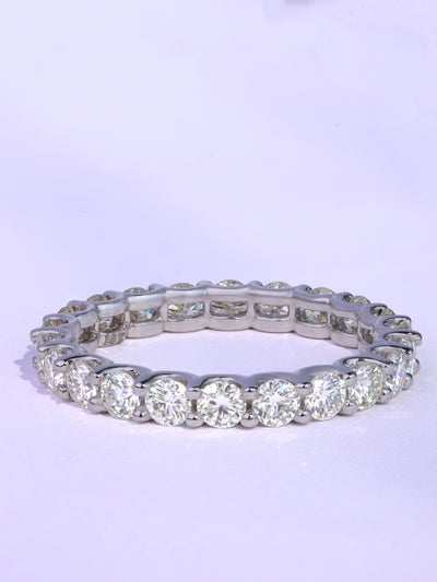 Round Cut Diamond Full Eternity Moissanite Wedding Band