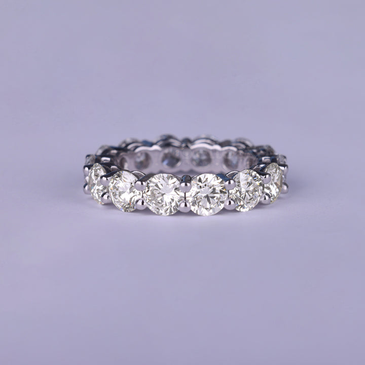 Round Cut Full Eternity Moissanite Wedding Band