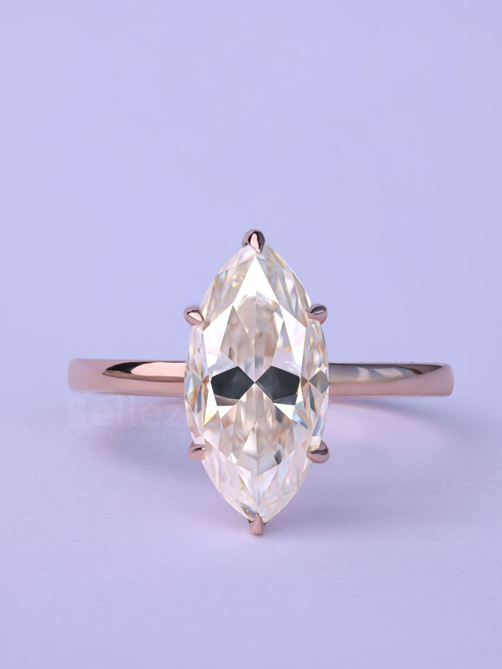 2.0CT Marquise Cut Solitaire Diamond Moissanite Engagement Ring