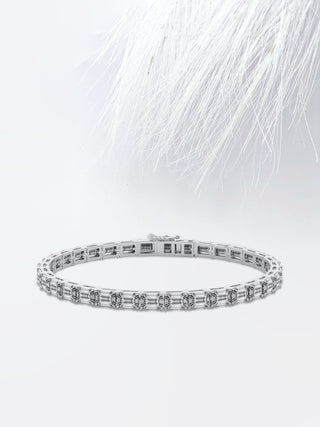 7.0ct Emerald Cut Moissanite Tennis Diamond Bracelet For Women
