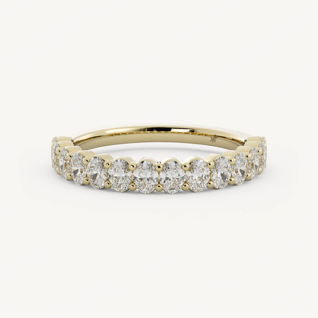 0.50 TCW Oval Half Eternity Diamond Wedding Band