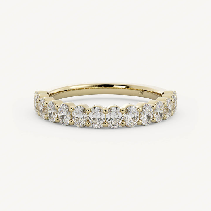 0.50 TCW Oval Half Eternity Diamond Wedding Band