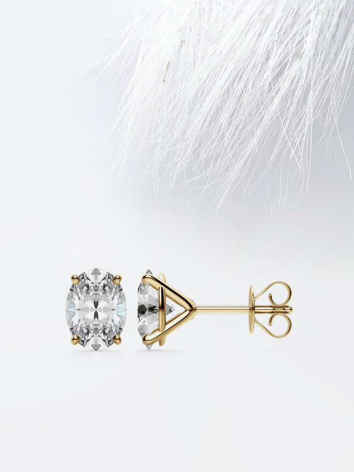 2.0CT Oval Cut Stud Moissanite Diamond Earrings For Women