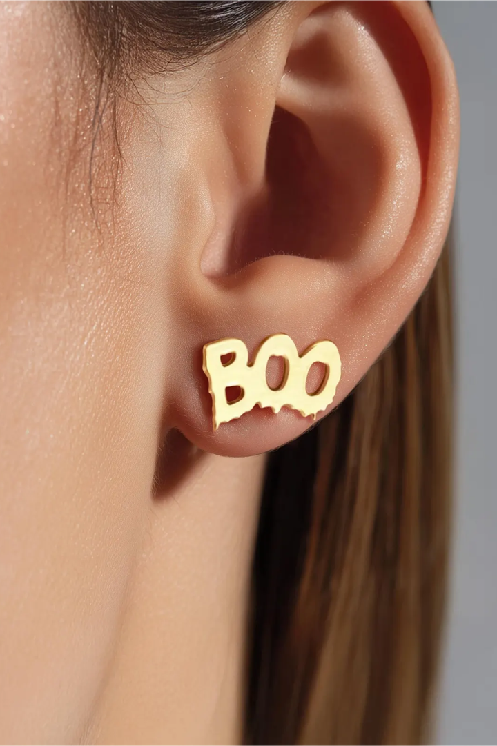 14K Boo Halloween Earrings for Women