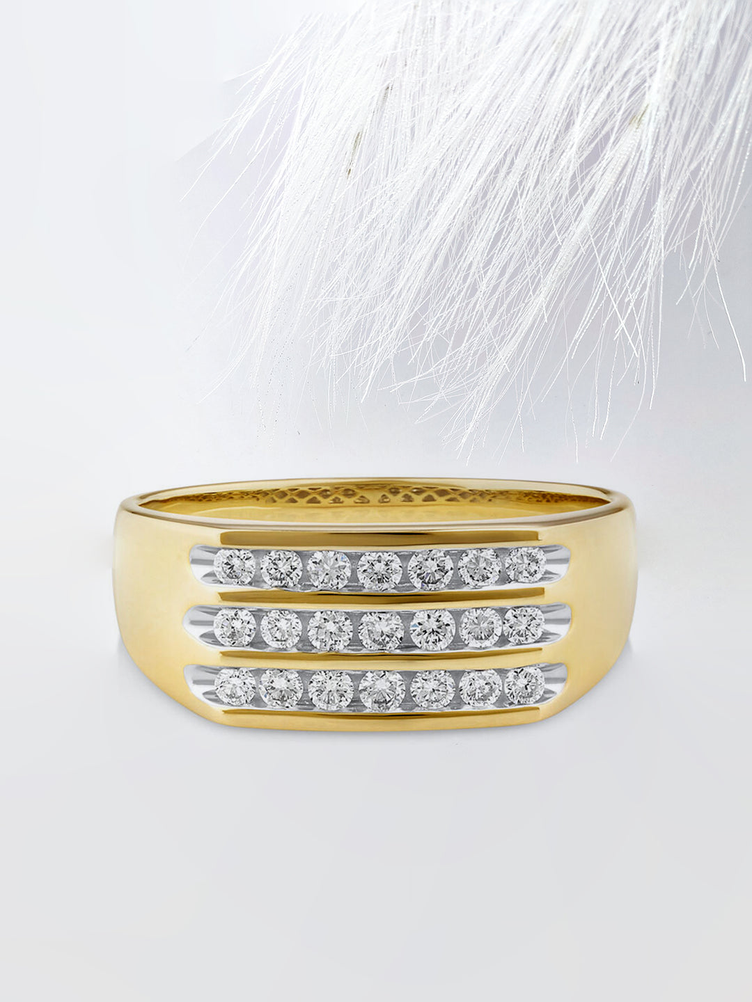 Round Cut Channel Moissanite Men's Diamond Wedding Band